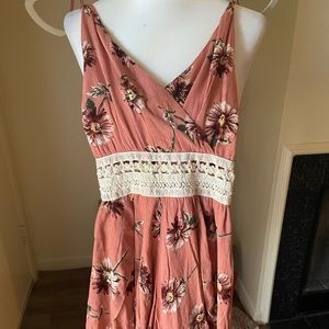 Pink floral romper